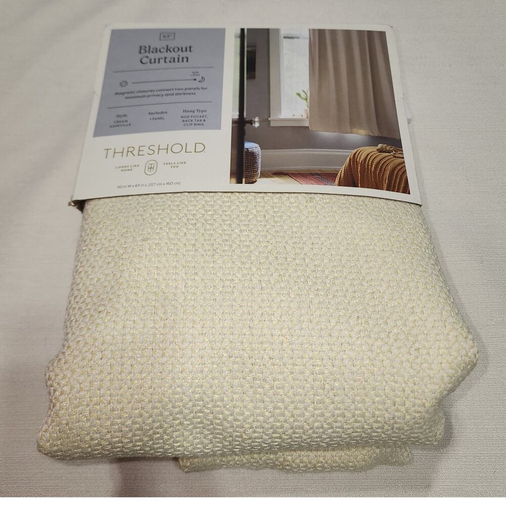 Threshold blackout curtain L 50'' x W 63'' cream Asheville